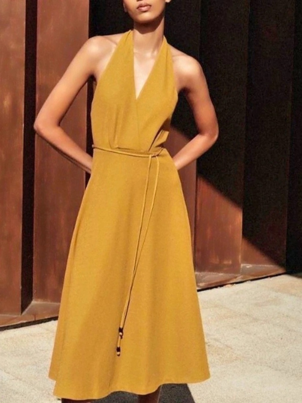 🌎 Zara Halter Midi Dress